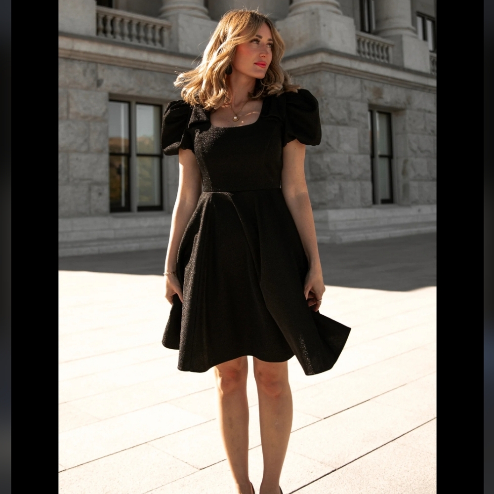 NEW NWT | Ivy City Co - Nina Bow Flare Dress | XL | Formal | Sparkly